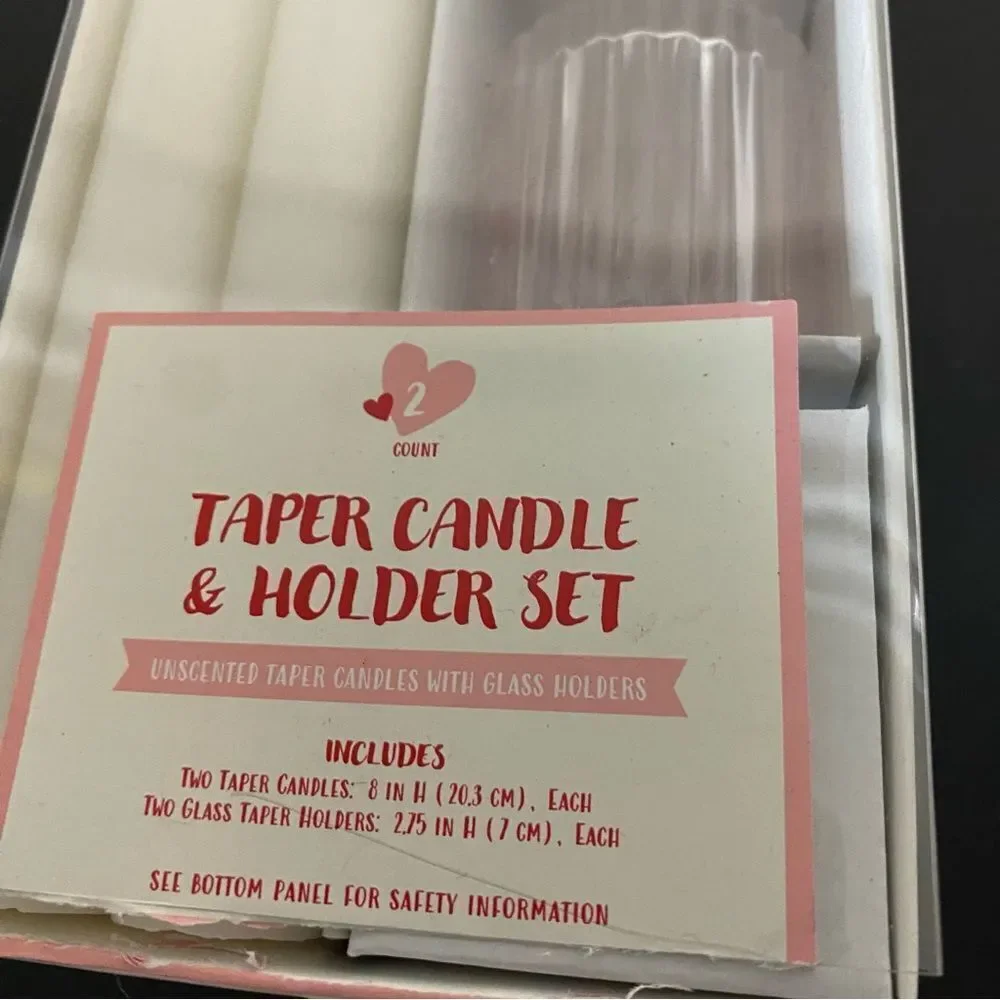 Pink ribbed glass candle holders set of 4 reversible modern farmhouse decor NEW